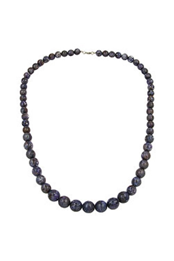 NECKLACE BEADS GREY/ LILAC