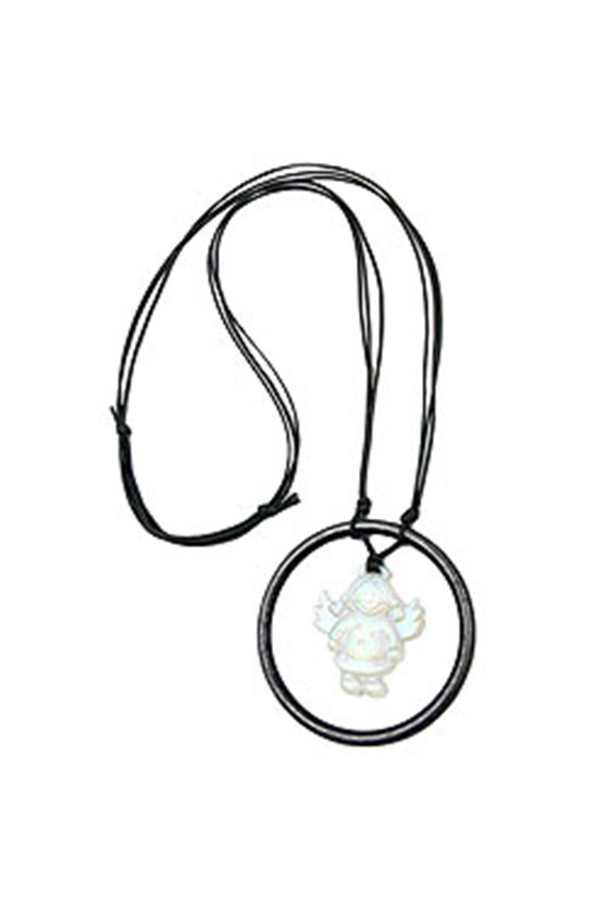 NECKLACE ANGEL IN A RING GREY 90CM