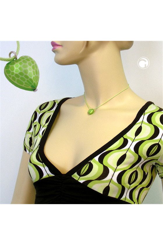 NECKLACE HEART GREEN