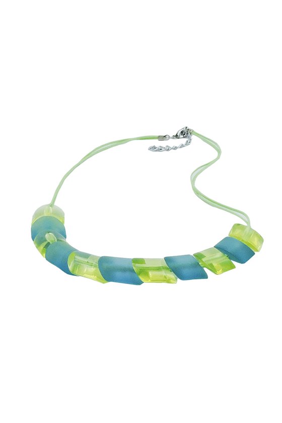 NECKLACE SLANTED BEAD TURQUOIUSE GREEN