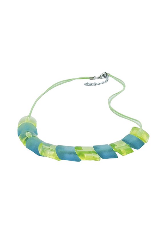 NECKLACE SLANTED BEAD TURQUOIUSE GREEN