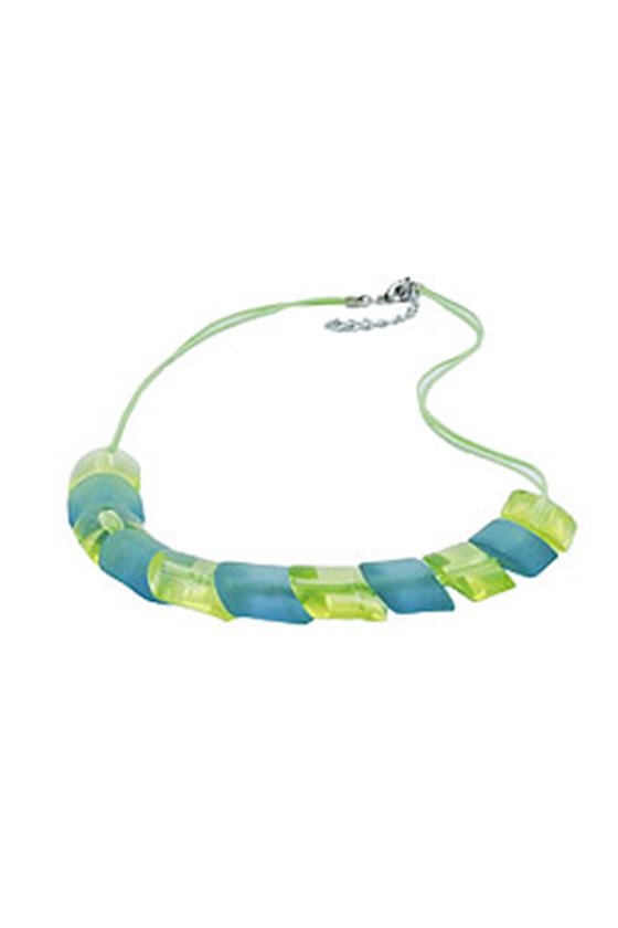 NECKLACE SLANTED BEAD TURQUOIUSE GREEN