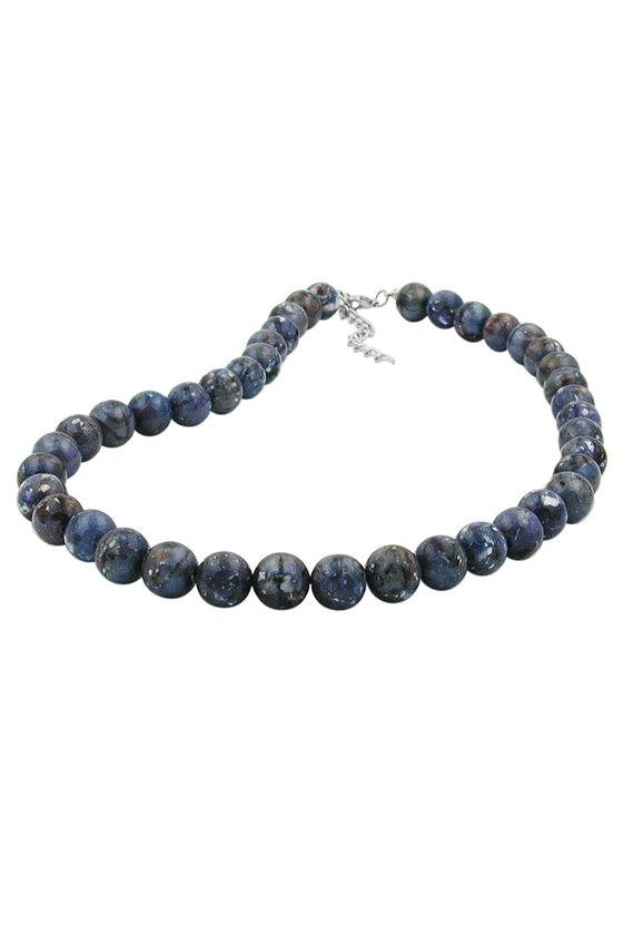 NECKLACE BEADS 12MM GREY-LILAC