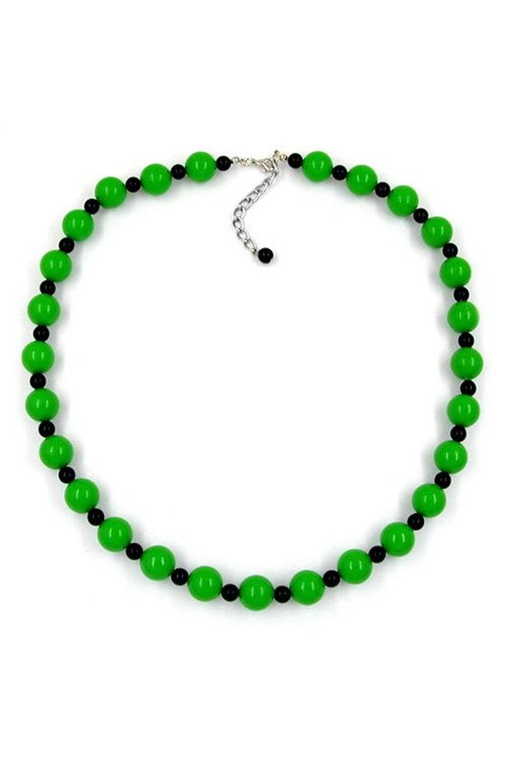 NECKLACE BEADS GREEN/ BLACK