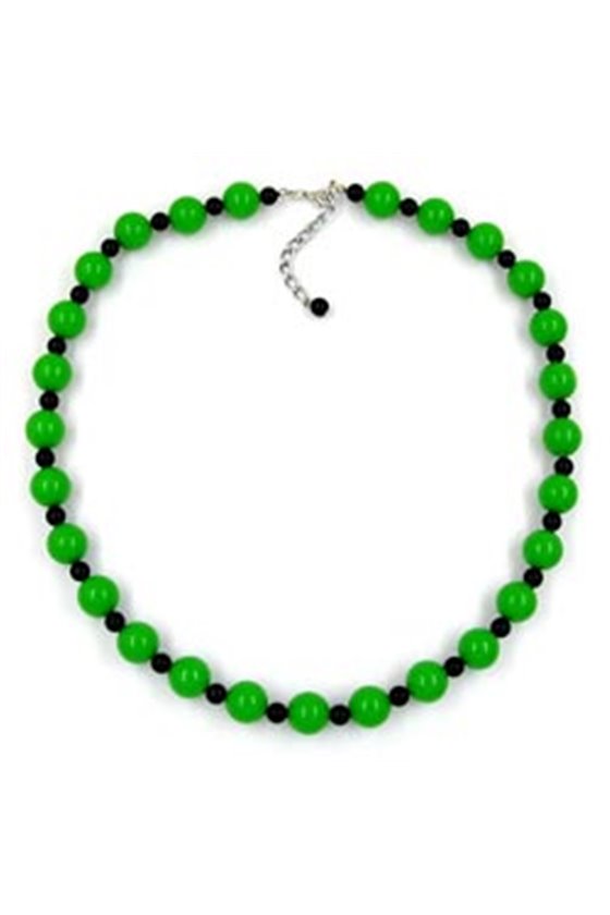 NECKLACE BEADS GREEN/ BLACK