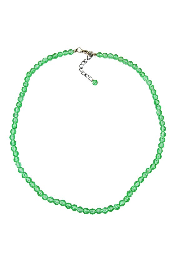 NECKLACE GREEN BEADS 6MM