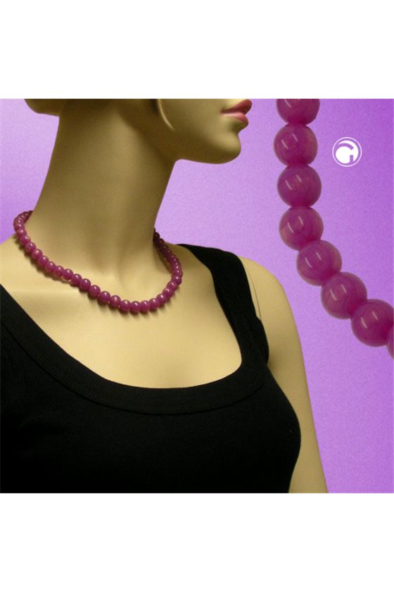 NECKLACE BEADS 10MM LILAC GLOSSY