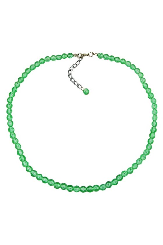 NECKLACE BEADS 6MM GREEN/TRANSPARENT
