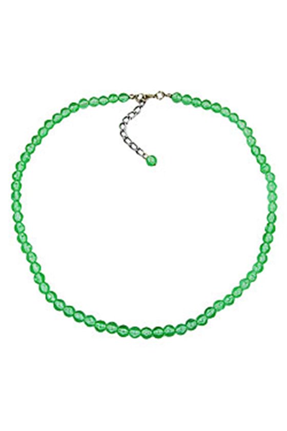 NECKLACE BEADS 6MM GREEN/TRANSPARENT