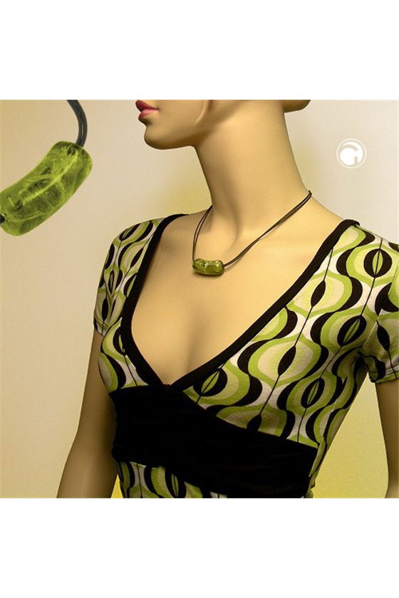NECKLACE BEADS GREEN CRASH STYLE