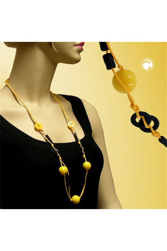 NECKLACE YELLOW-SHINY BLACK