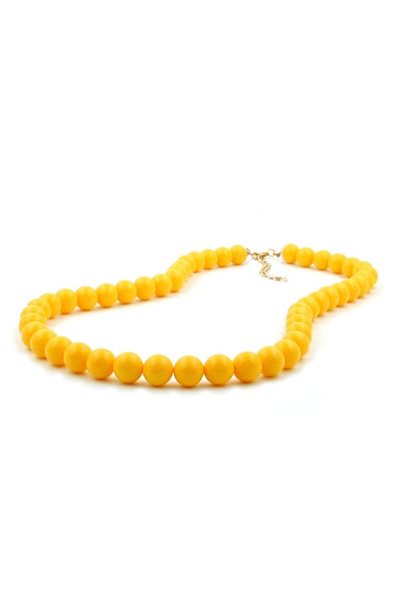 NECKLACE BEADS 8MM YELLOW GLOSSY