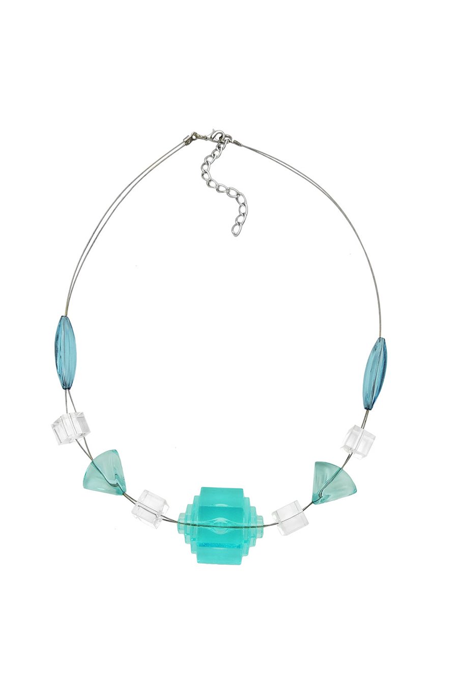 NECKLACE EYE-CATCHING BEAD AQUA