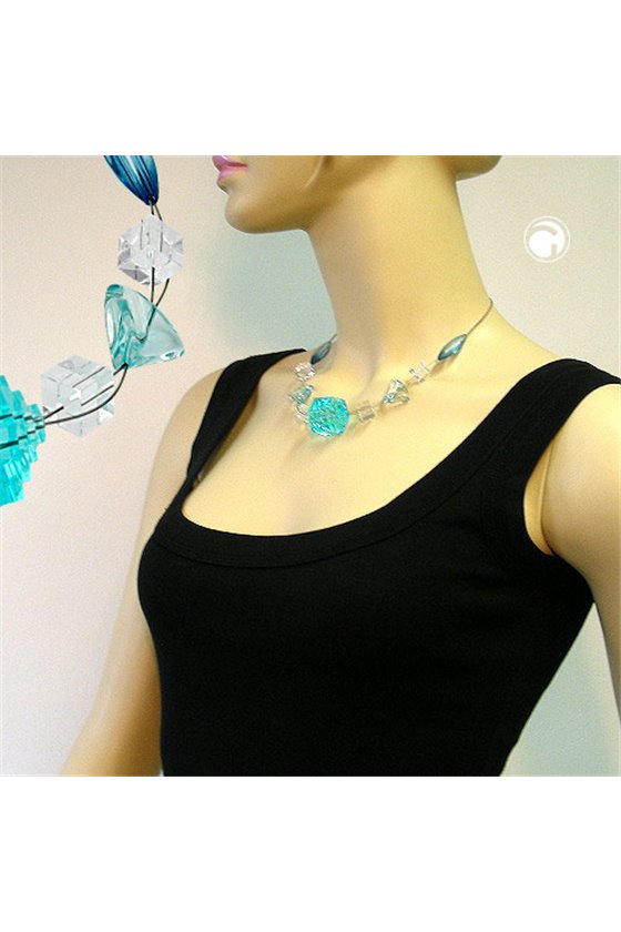 NECKLACE EYE-CATCHING BEAD AQUA