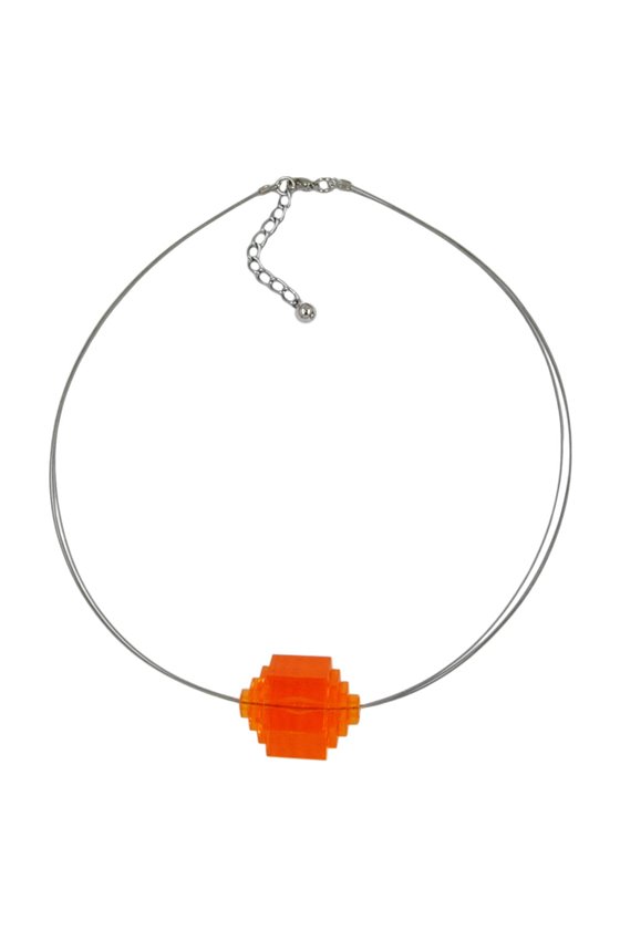 NECKLACE EYE-CATCHING BEAD ORANGE