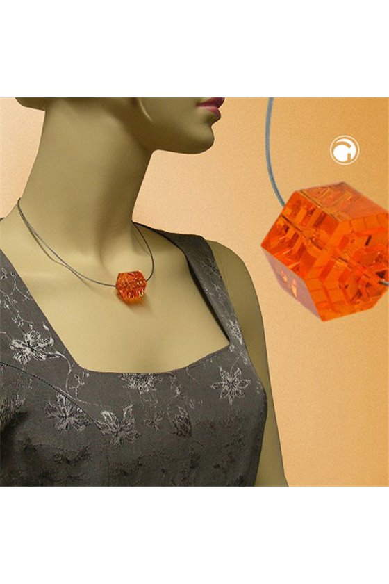 NECKLACE EYE-CATCHING BEAD ORANGE