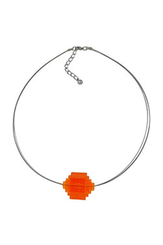 NECKLACE EYE-CATCHING BEAD ORANGE