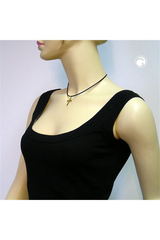 NECKLACE SMALL CROSS GOLD-PLATED