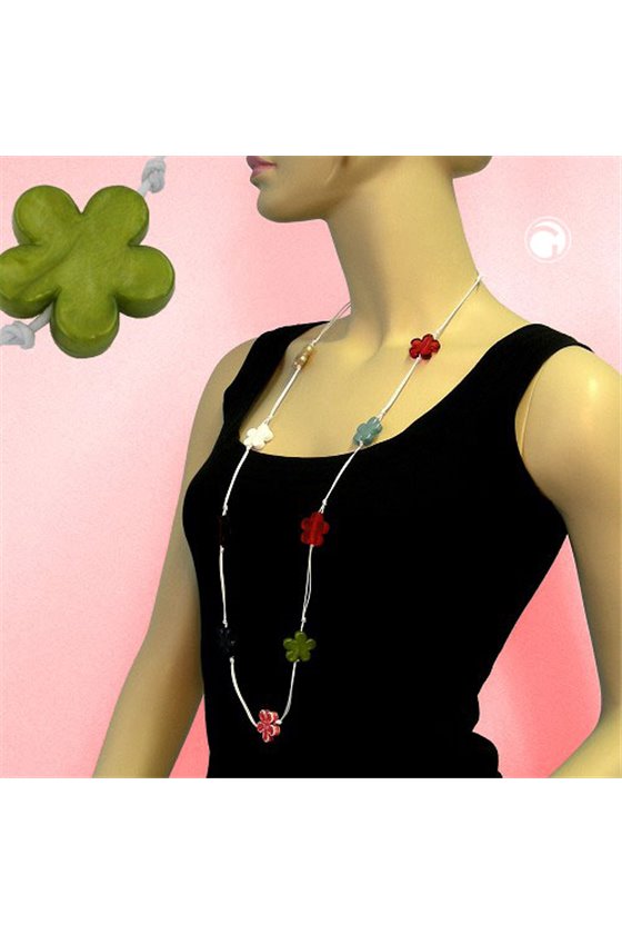 NECKLACE WITH FLOWER-BEADS