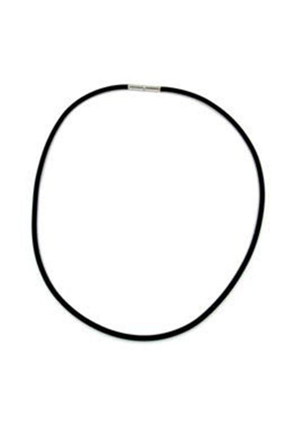 NECKLACE 3MM RUBBER BAYONET CLASP
