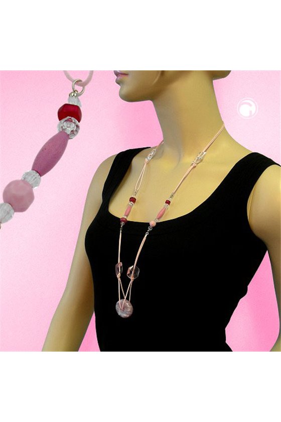 NECKLACE PILLOWWHEL ROSE FLOSSY SHINE