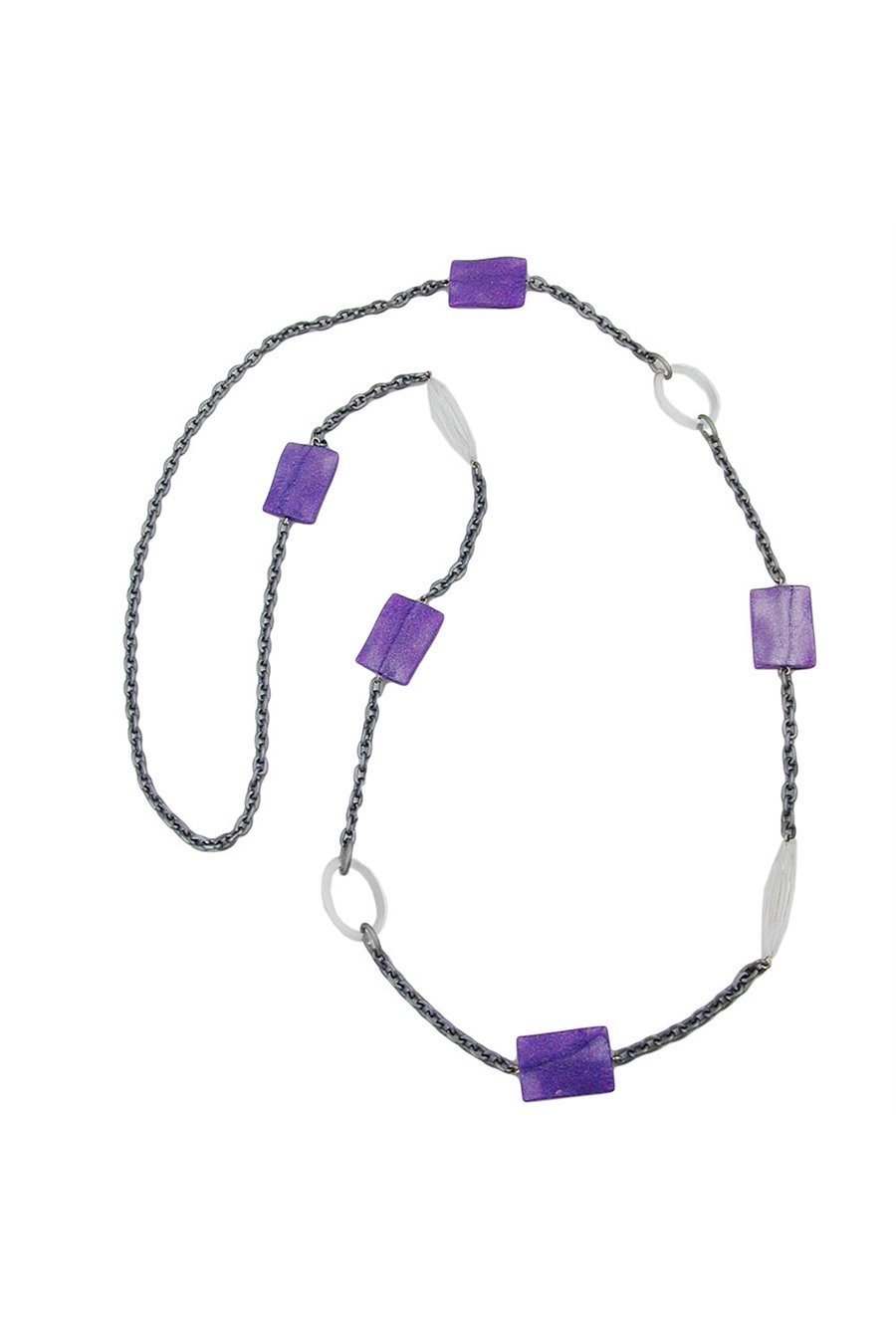 NECKLACE PILLOW LAVENDER-SILVER CRYSTAL 100CM
