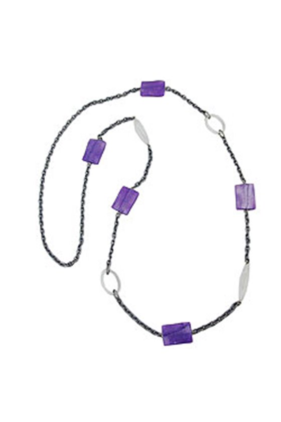 NECKLACE PILLOW LAVENDER-SILVER CRYSTAL 100CM