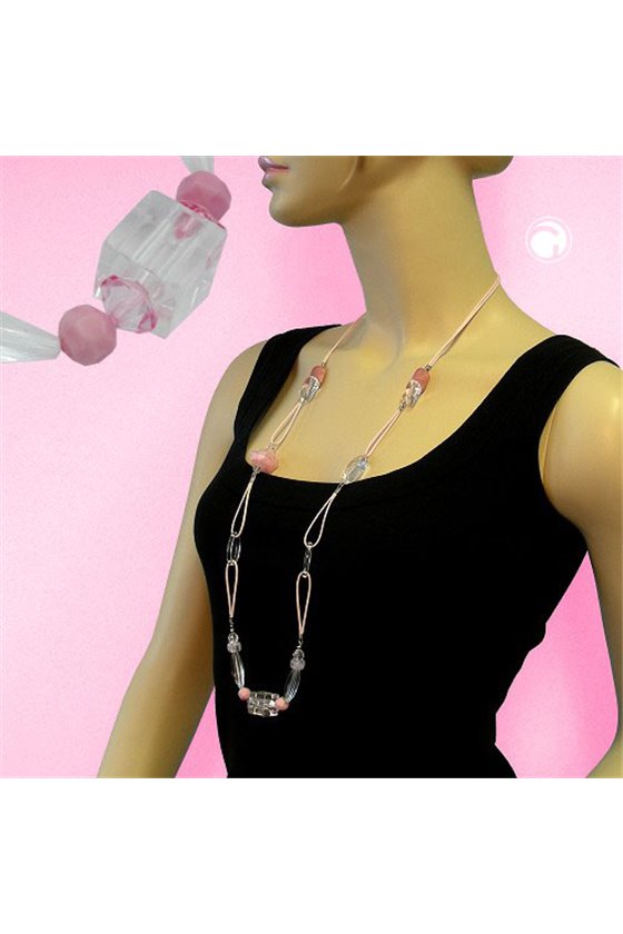 NECKLACE ROSE CRYSTAL 95CM