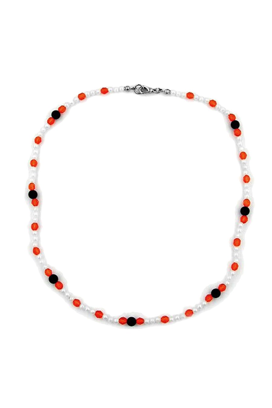 NECKLACE BEADS RED/WHITE/BLACK