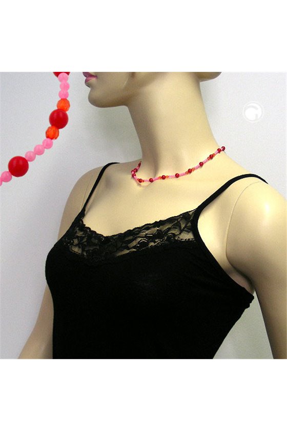 NECKLACE BEADS RED/PINK/ORANGE FOR GIRLS!