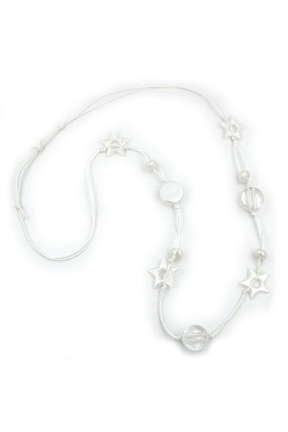 NECKLACE WAX-WHITE STARS