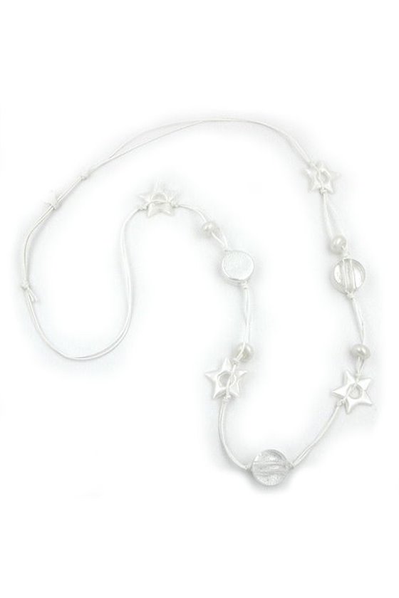 NECKLACE WAX-WHITE STARS
