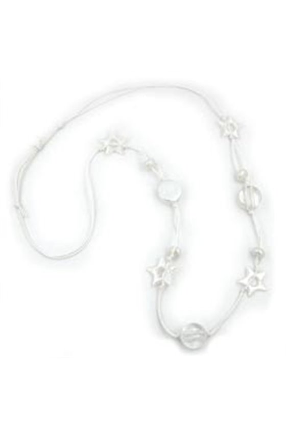 NECKLACE WAX-WHITE STARS