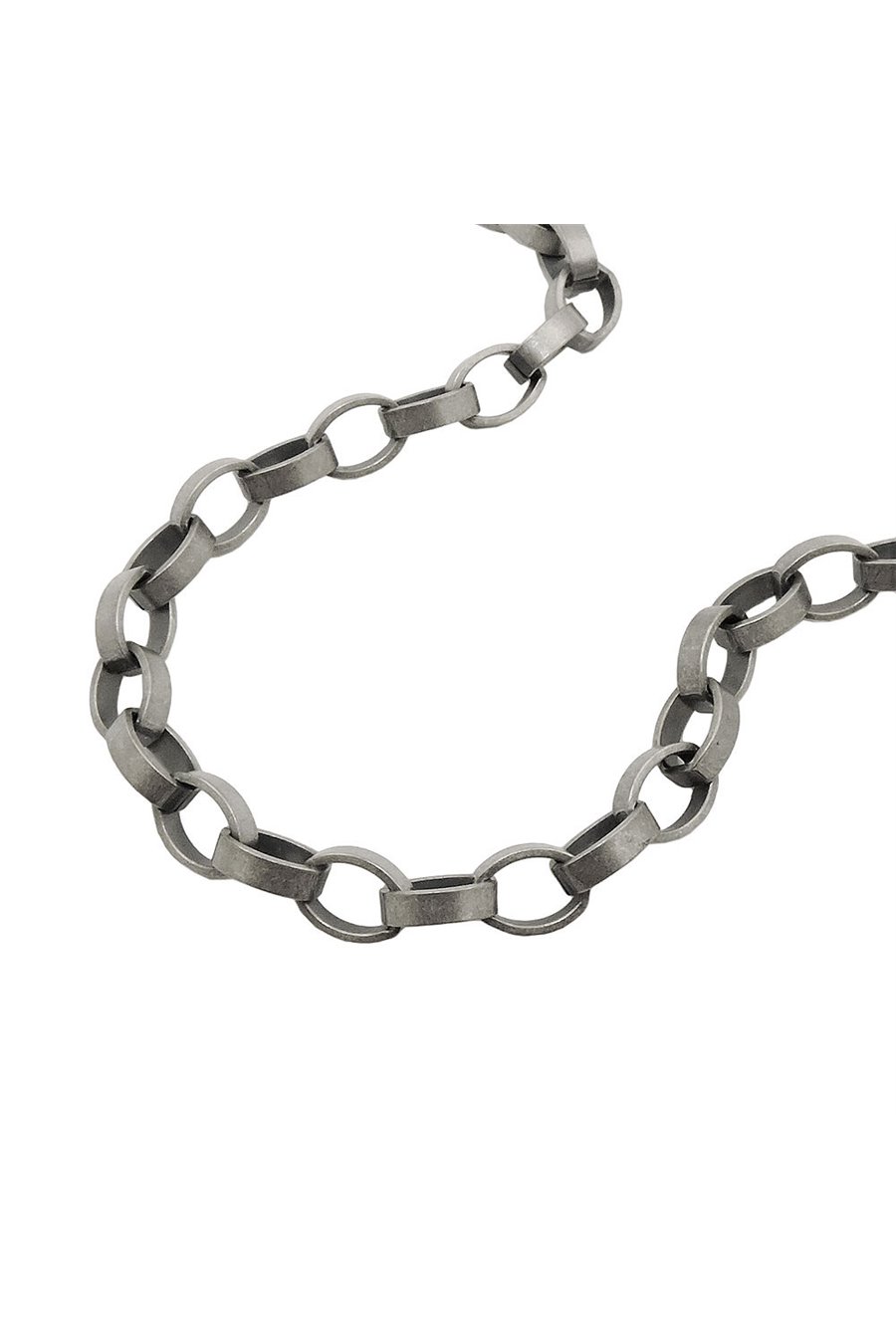 NECKLACE ANCHOR CHAIN TOMBAC ANTIQUE SILVER 50CM