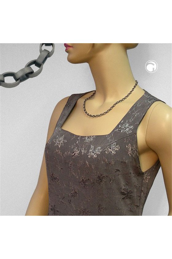 NECKLACE ANCHOR CHAIN TOMBAC ANTIQUE SILVER 50CM