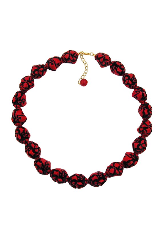 NECKLACE RED/BLACK DESIGNER BEADS