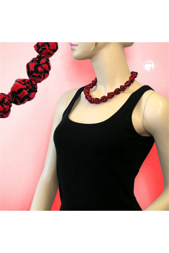 NECKLACE RED/BLACK DESIGNER BEADS