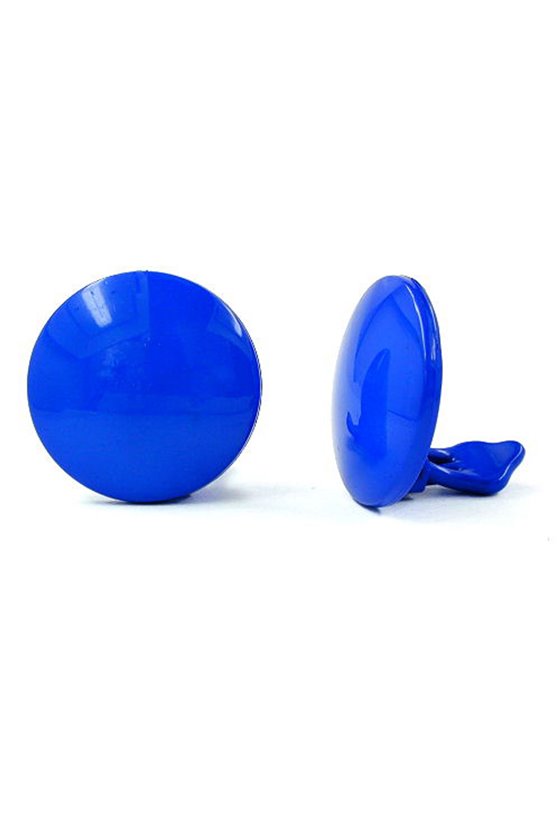 EARRING CLIP ROUND-ROYAL-BLUE PLASTIC