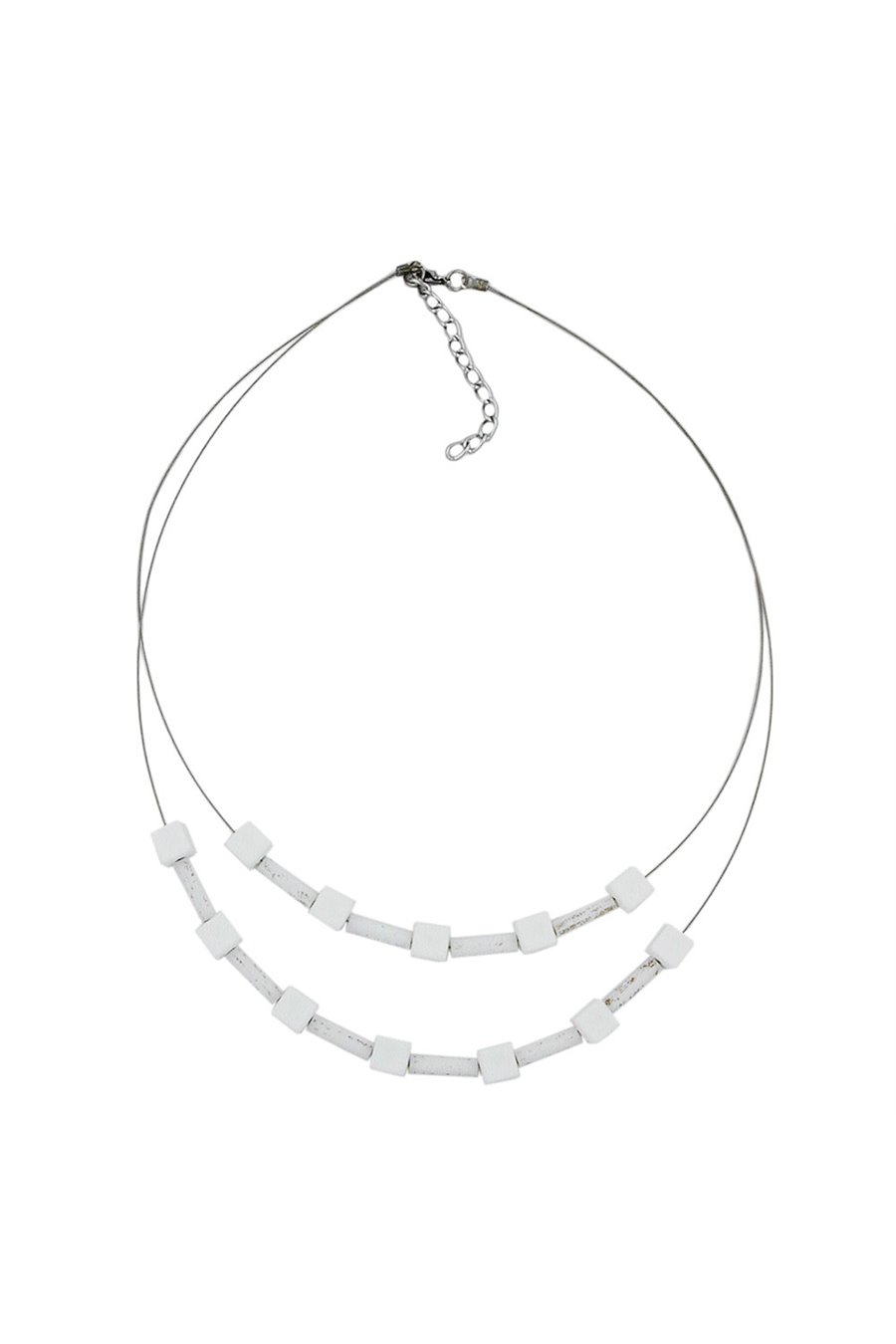 NECKLACE WHITE BEADS MATT