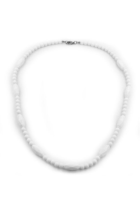 NECKLACE BEADS WHITE 55CM