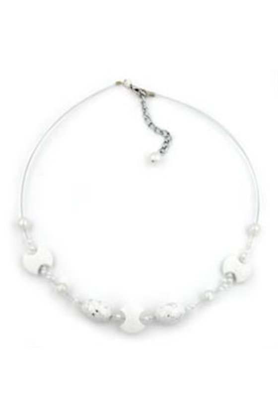 NECKLACE ROUND ANTIQUE-LIKE WHITE 45CM