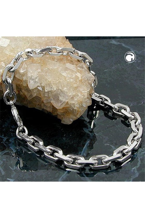 BRACELET ANCHOR CHAIN 6MM RHODIUM PLATED 20CM
