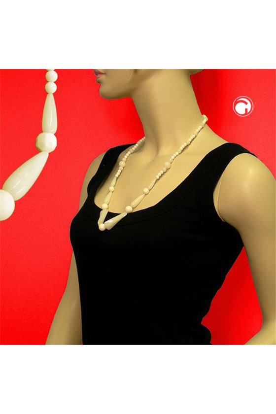 NECKLACE BEADS IVORY-WHITE