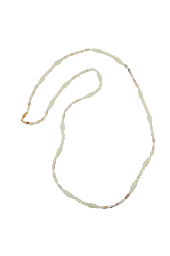 NECKLACE CREME BEIGE BEADS 110CM