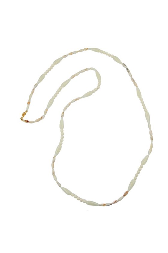 NECKLACE CREME BEIGE BEADS 110CM
