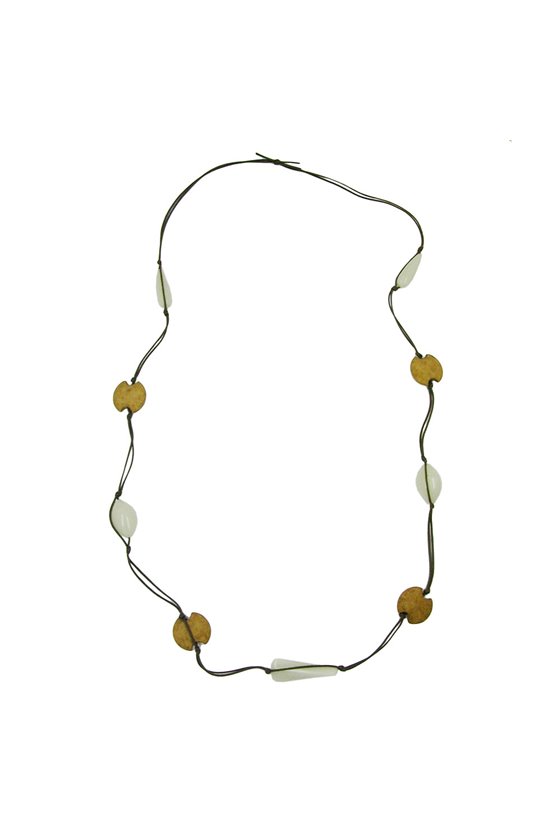 NECKLACE BEADS OLIVE GREEN
