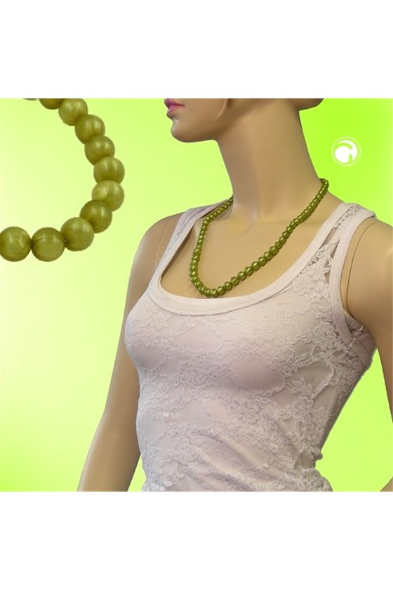BEAD CHAIN GREEN-OLIVE SIZE VARIABLE 55CM