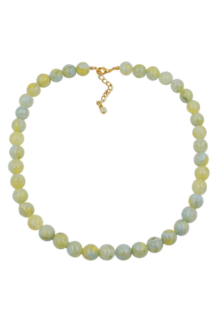 BEAD CHAIN BEADS 12MM YELLOW-GREEN 55CM