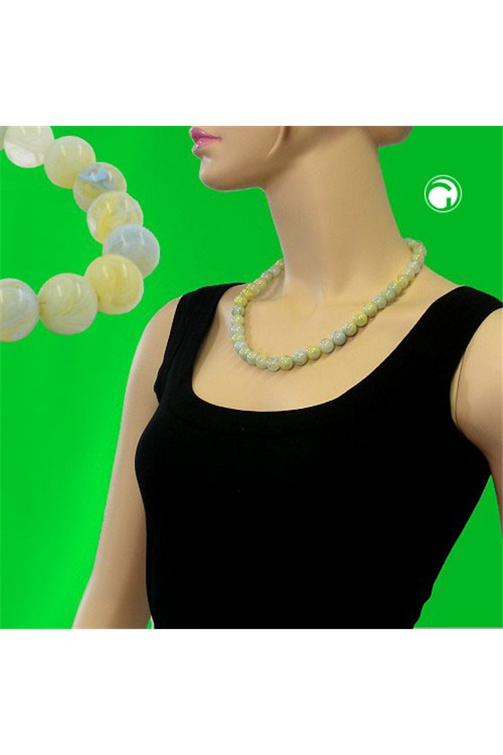 BEAD CHAIN BEADS 12MM YELLOW-GREEN 55CM