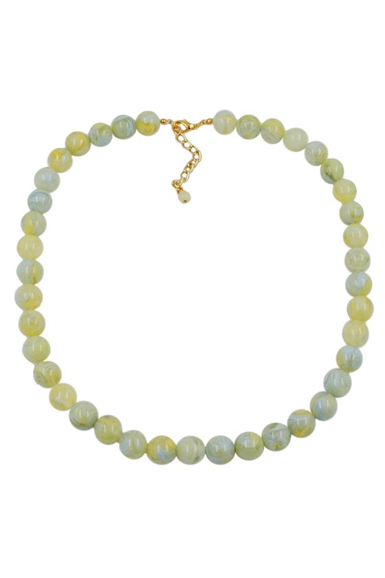 BEAD CHAIN BEADS 12MM YELLOW-GREEN 50CM